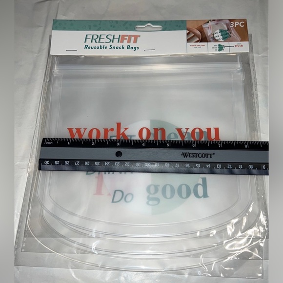 Set of Two New FreshFit 3PC Reusable Snack Bags - Motivational/Inspirational - Picture 8 of 14